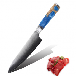 4 Pks Professional Damascus Chef Knife with Resin Handle