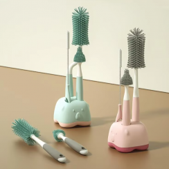 6 Sets 3 in 1 360 Degree Rotating Baby Bottle Cup Cleaning Silicone Brush Set
