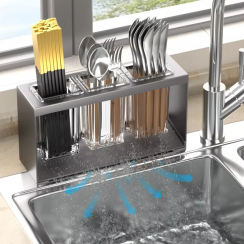 10 Pks Chopsticks Tube with Built in Drainage Board